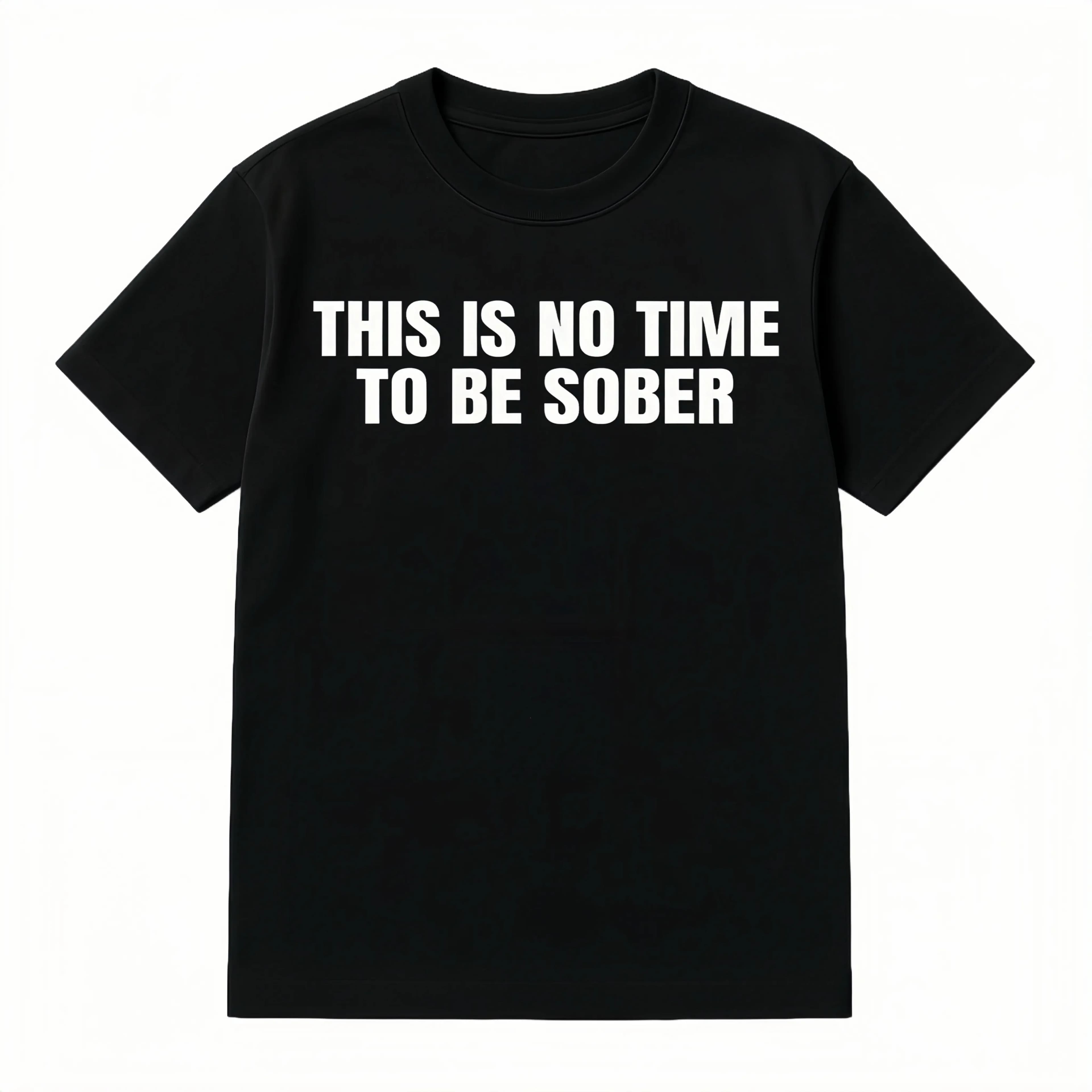 HAGBDH 100% Cotton This is No Time To Be Sober T-Shirt Funny Meme Graphic Tee Casual Streetwear Top Trendy Tshirt for Men and Women Cotton Golf Gift