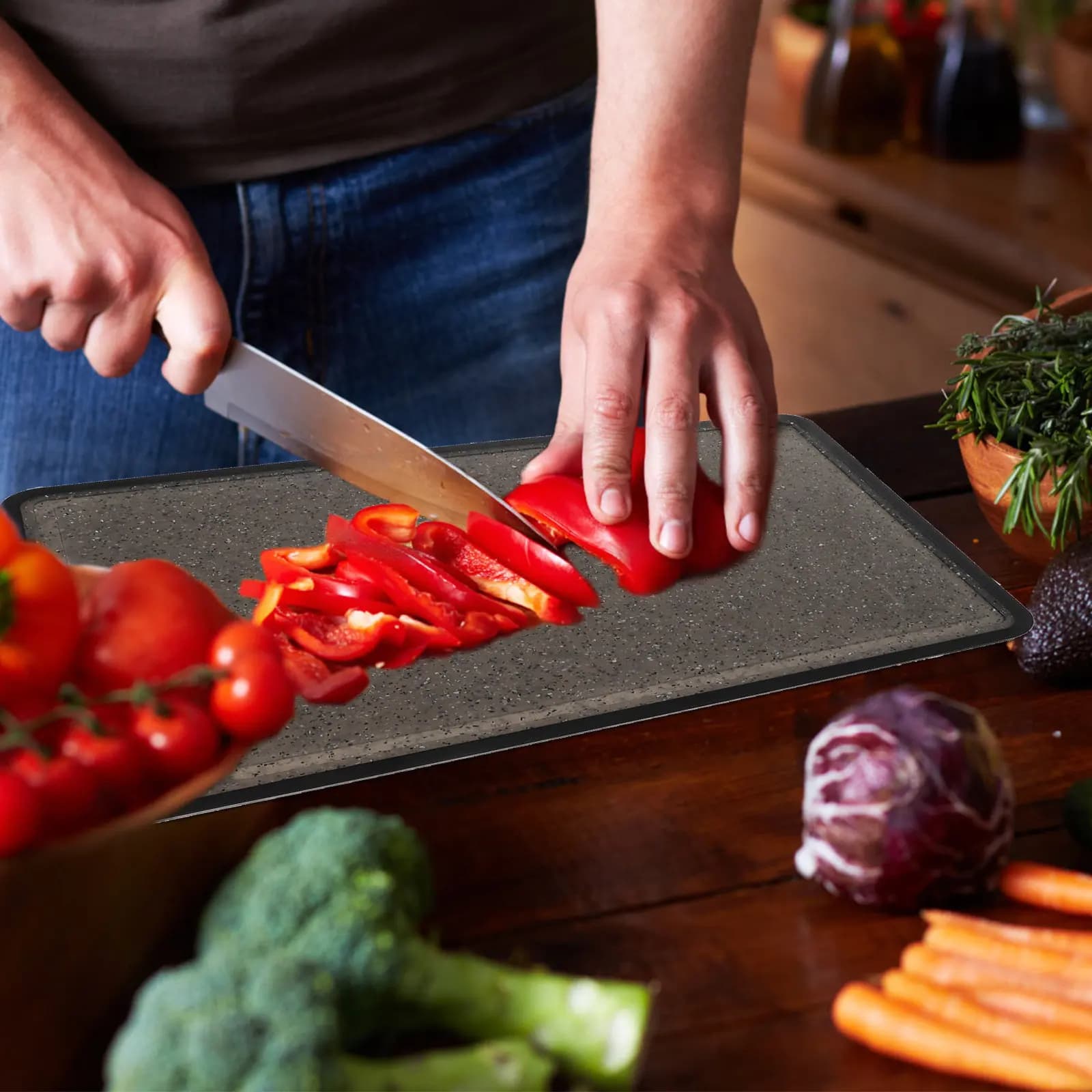 1Pcs Plastic Chopping Board PP Material Kitchen Cutting Board for Home Fruit Vegetables Meat Portable Picnic Use Wear Resistant