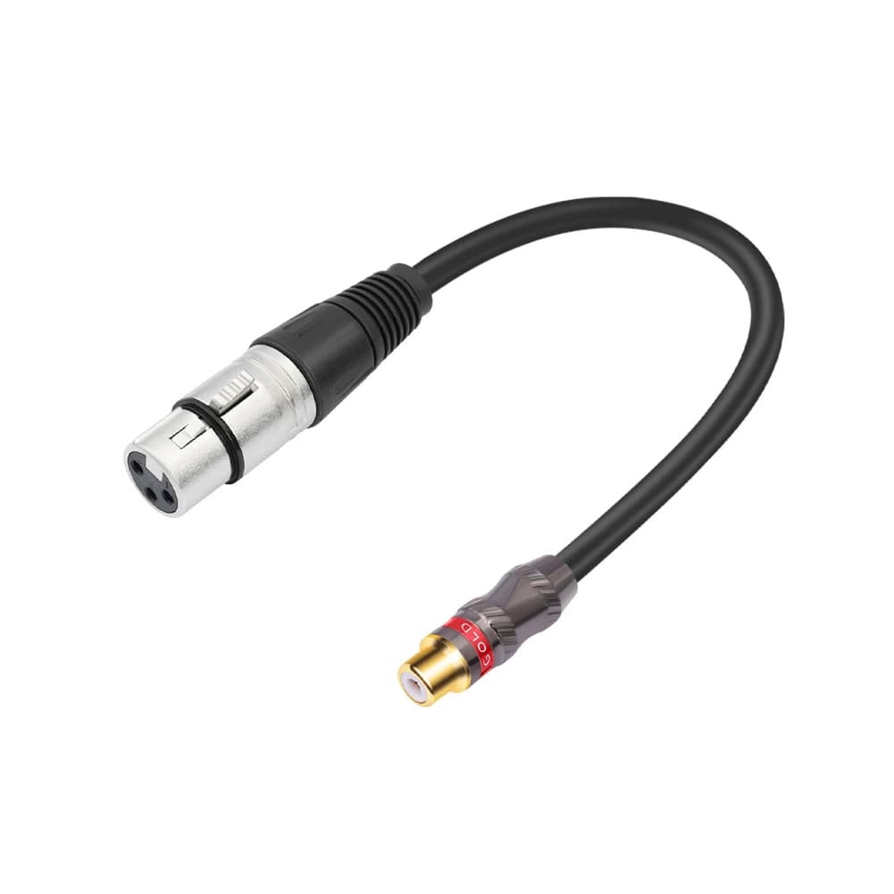 Cavo Adattatore da RCA Femmina a XLR Femmina a 3 Pin da 0,3m, da XLR Femmina a 3 Pin a RCA Femmina per Microfono e Amplificatore