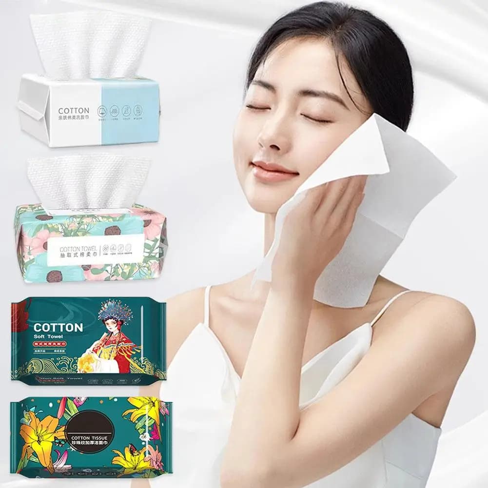 30 pz/borsa Addensato Usa E Getta Asciugamano Per Il Viso 100% Cotone Perlato Riutilizzabile Pulizia Asciutto Bagnato Struccante Tessuto Morbido Da Viaggio