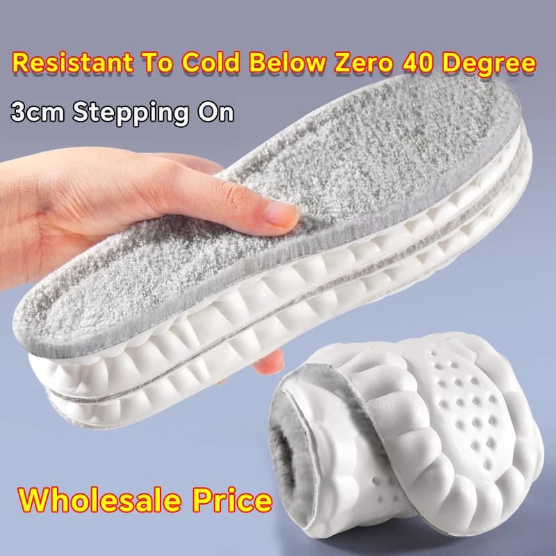1 paio di solette ispessite in peluche con tecnologia Cloud 4D per l'inverno, solette calde a prova di freddo con fondo morbido e confortevole in cashmere