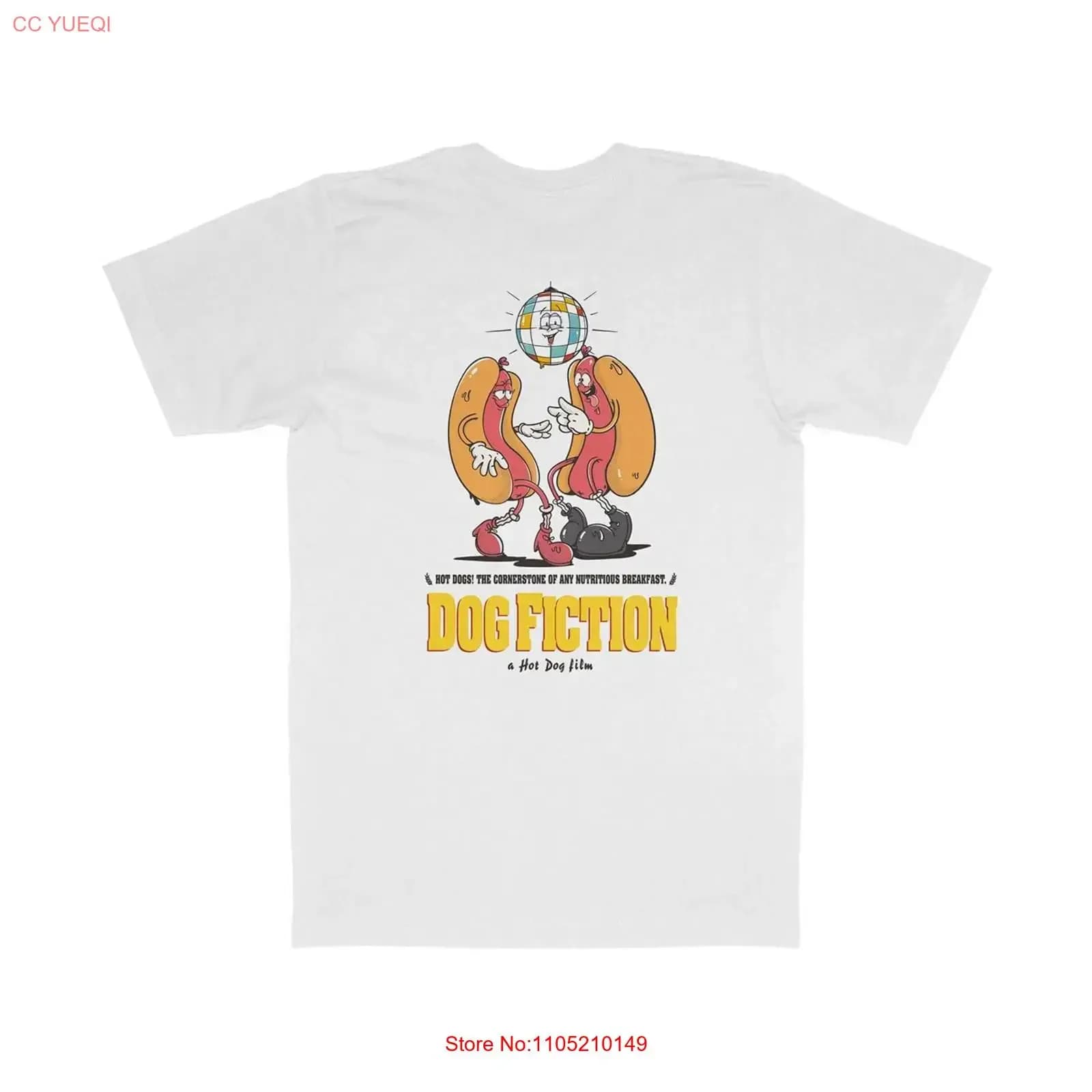 DOG FICTION T Shirt Fun Movie Parody 100 Cotone organico per Buffs Appassionati di film Amanti della cultura pop Grafica lavata vintage