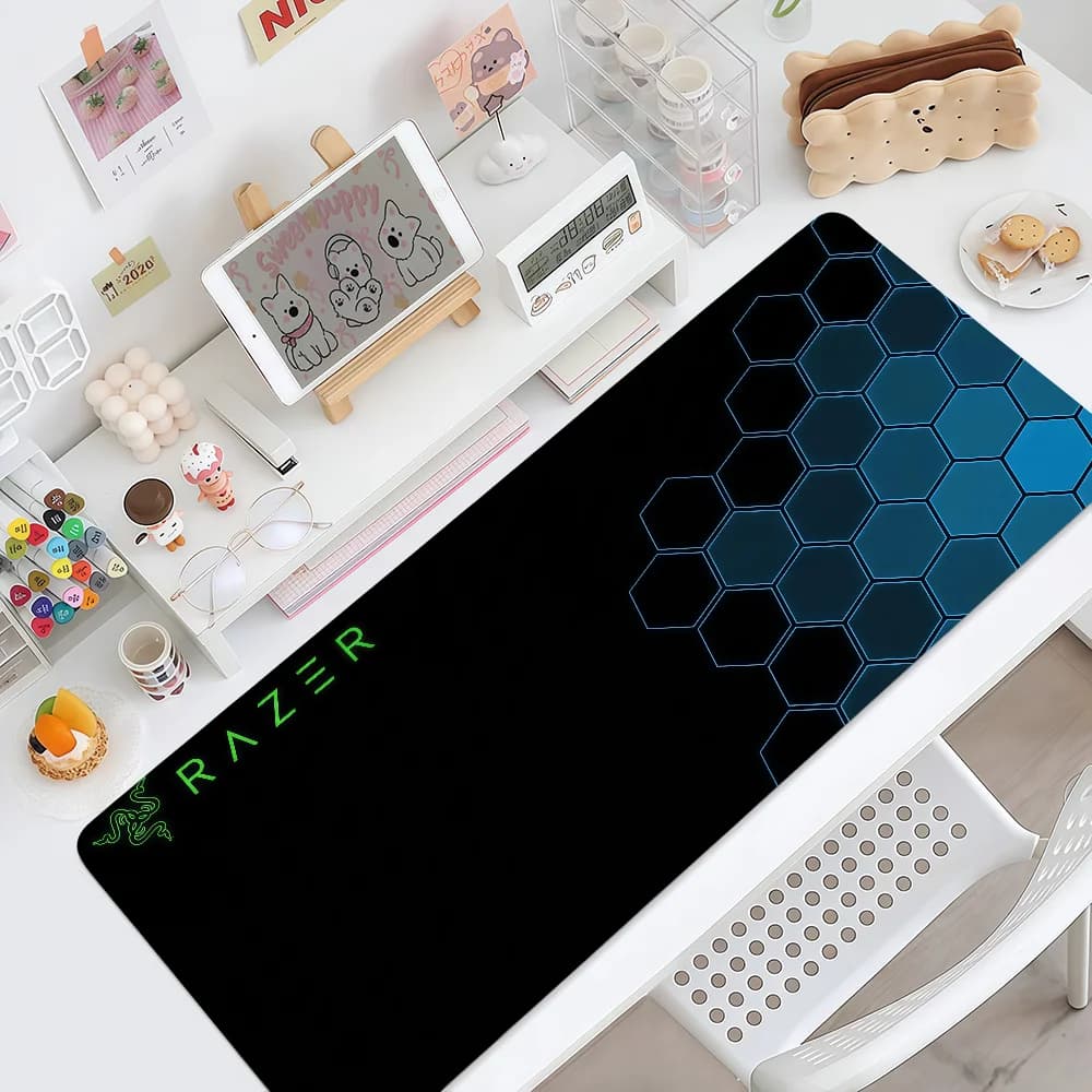 Tappetino per Mouse R-Razer Antiscivolo con Bordo Rinforzato per Ufficio, Giochi, Studenti, Esagonale, Spesso, Grande, per Scrivere e Giocare