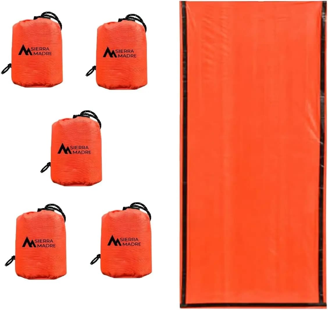 Sacco a Pelo di Emergenza Ultraleggero Impermeabile in Mylar Termico per Kit di Sopravvivenza ed Escursionismo