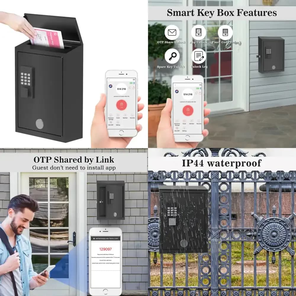 2026 Hot Sale Modern Wall Mounted Mailbox for Residential Use with Digital Smart Lock for USPS Mail Post Box Letter Box