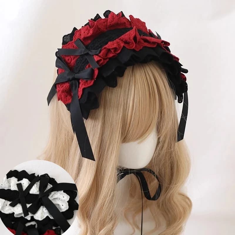 Nuovo copricapo per bambola Lolita fatto a mano Harajuku, sottocultura gotica KC, fascia per capelli scura, accessorio per fermaglio per capelli per ragazza dolce
