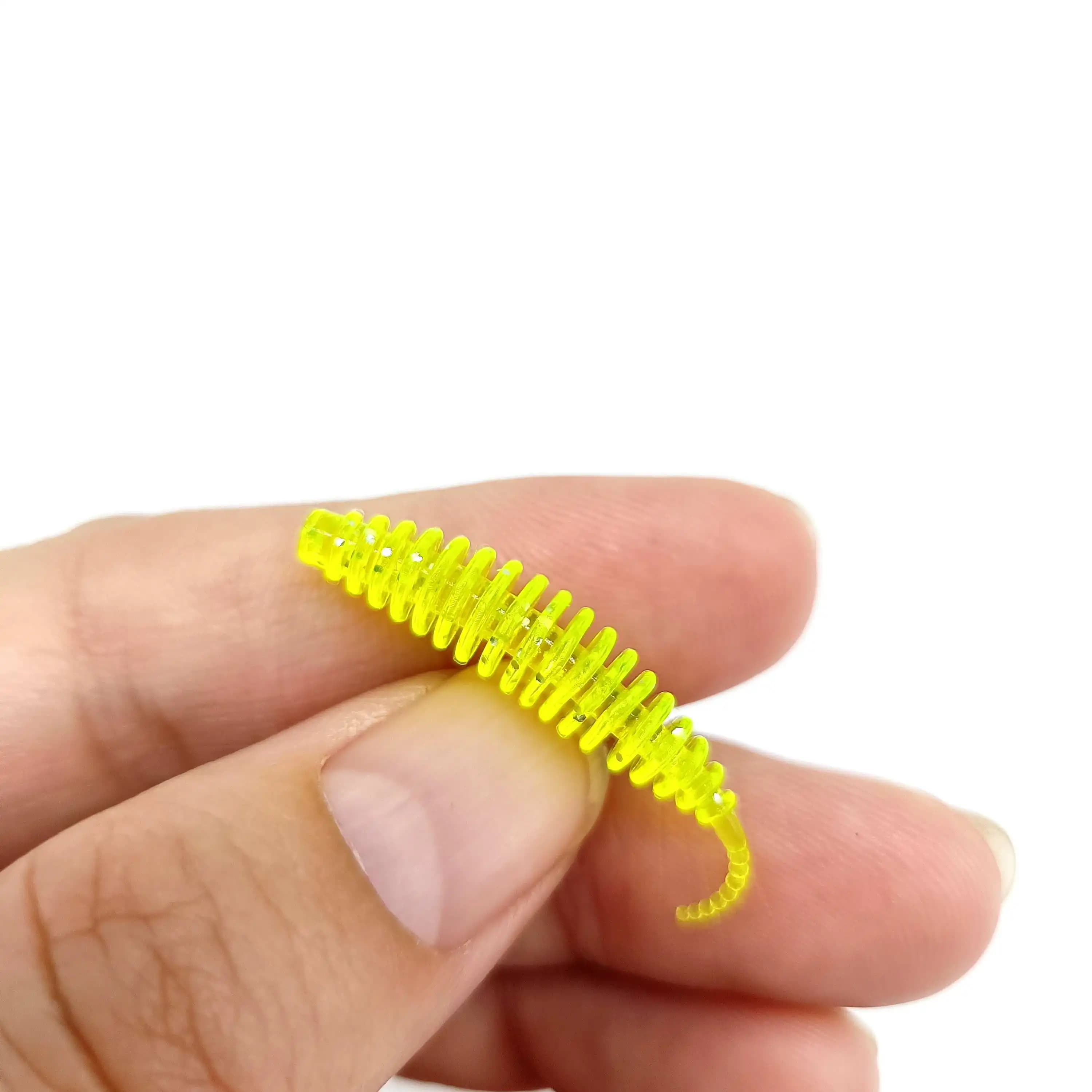 DUODUOYU 10 Pezzi Nuove Mini Esche Morbide Ajing 0.4g/35mm, Verme Artificiale Morbido per Jigging, Accessori da Pesca