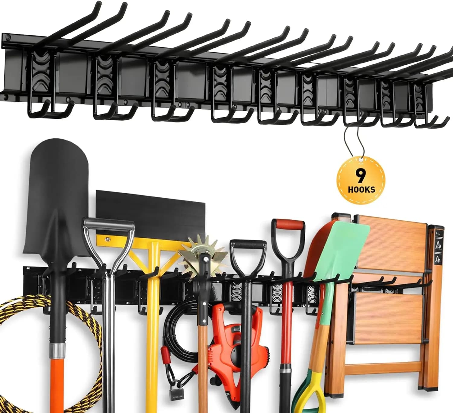 Ganci per montaggio a parete per organizer per attrezzi da garage resistenti, 48 pollici 730 libbre regolabili per capannone da giardino