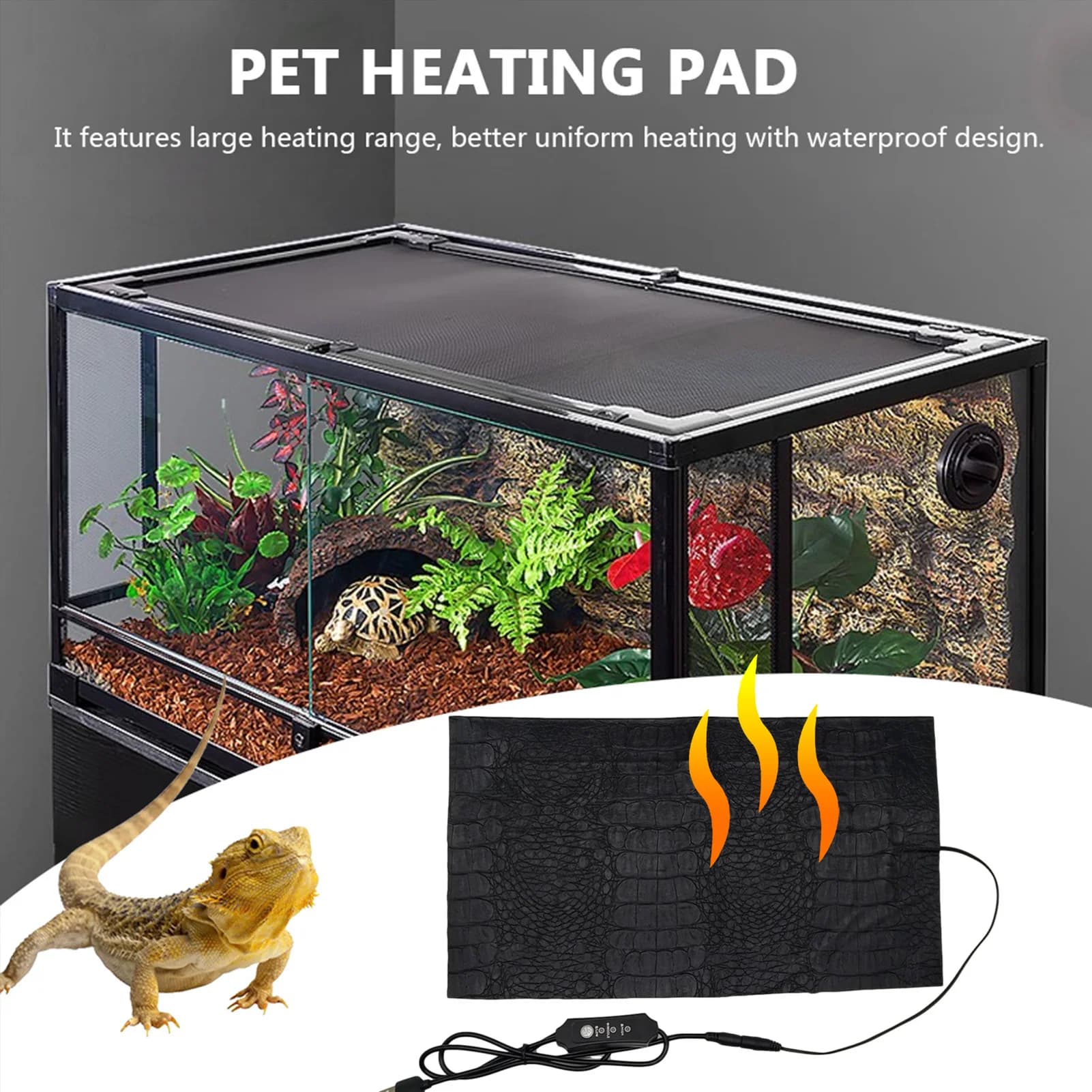 Coperta elettrica Rettili Tartarughe per animali domestici Serpente Lucertola Criceto Fornitura Terrario Rettili Tappetino termico Arrampicata Cuscinetti riscaldanti per animali domestici Rettile