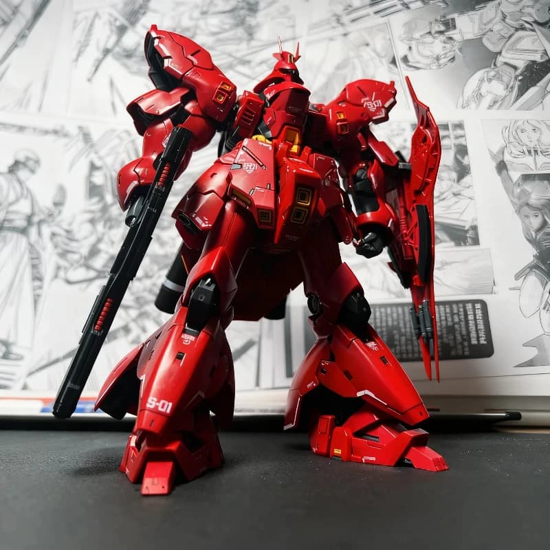 GaoGao RG Sazabi 1/144 Kit modello di assemblaggio in plastica Action Figures Anime Giocattolo da collezione Viene fornito con acqua Decalcomanie Home Decor Regalo