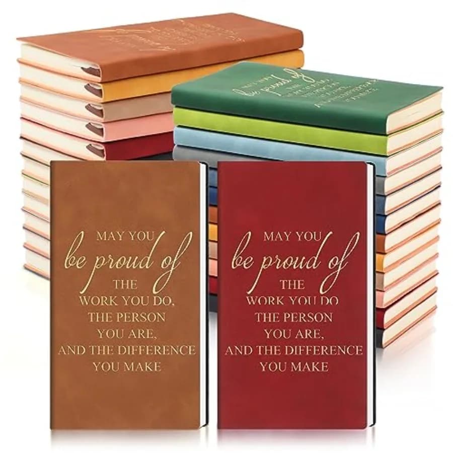 24 Pack Employee Appreciation Gifts A6 Leather Journal Bulk May You Be Proud of The Work Sign Thank You Gifts Notebook Small No