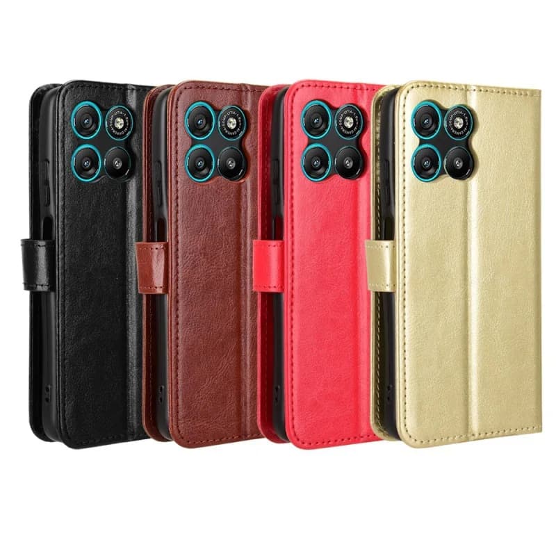 Smooth leather book case for Motorola Moto G67 G77 G17 G57 Power, protective cover with card slot and stand function, wallet type