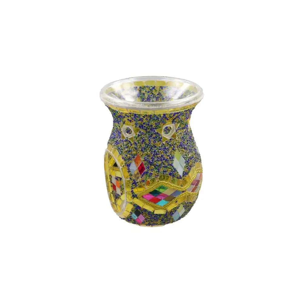 Portacandele aromatico in vetro a mosaico Classico durevole incenso Aromaterapia Diffusore di olio Lampada aromatica in vetro colorato romantico