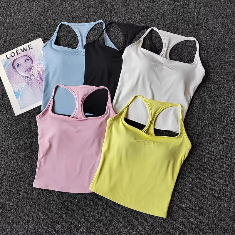 Top Sporty and Fitness with Petto padding, New Model Anti-shock, Effetto Nudo, for Pilates, Training and Yoga