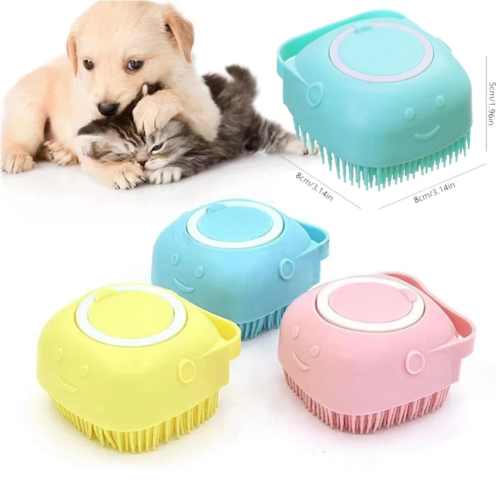 Pet Bathing Pettine in silicone morbido Spazzola per cani e gatti Massaggiatore Gel doccia Spazzola da bagno Strumenti puliti Pulizia Toelettatura Forniture
