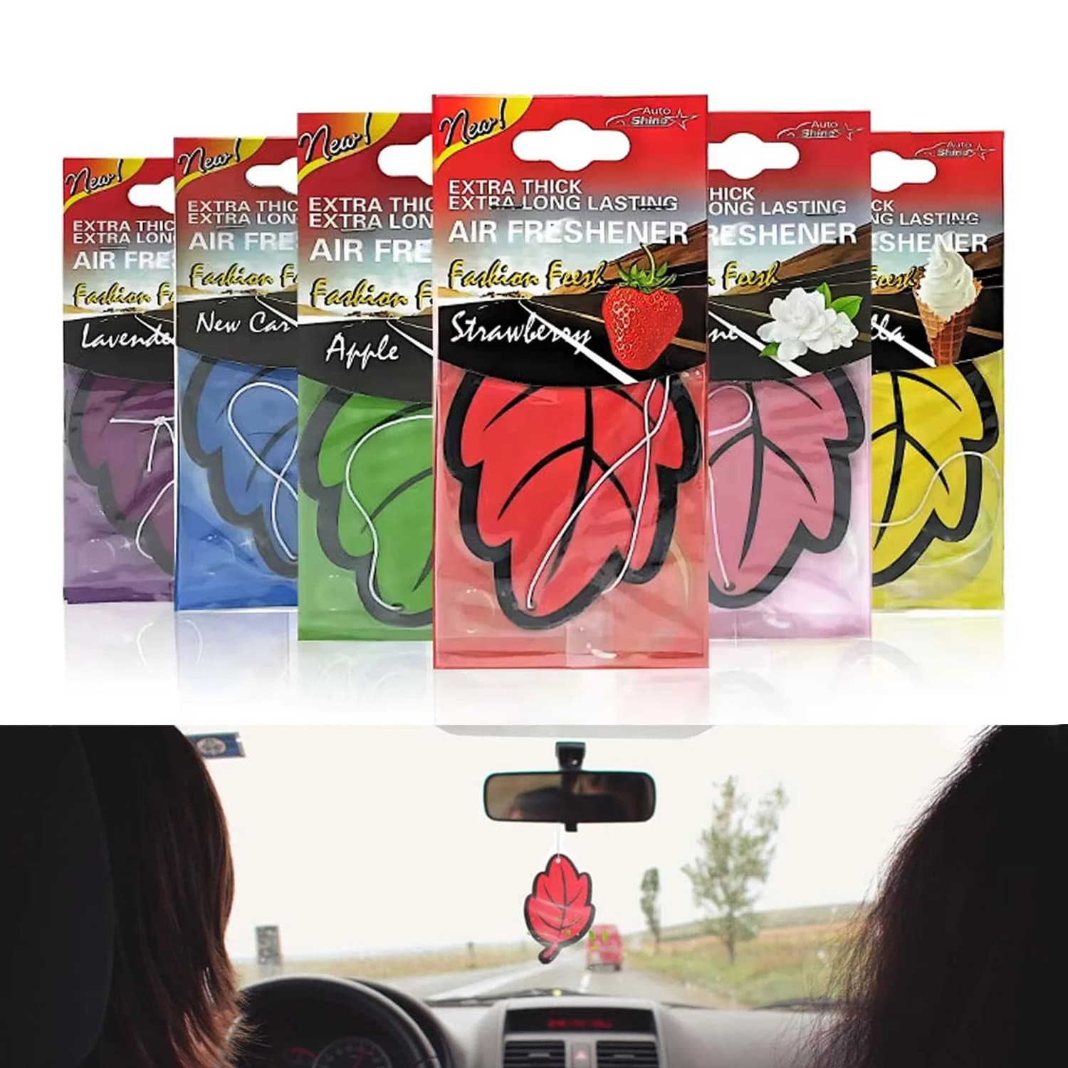 Deodorante per Auto a Forma di Foglia, Profumatore a Lunga Durata, Elimina Odori, Accessori per Aromaterapia Auto