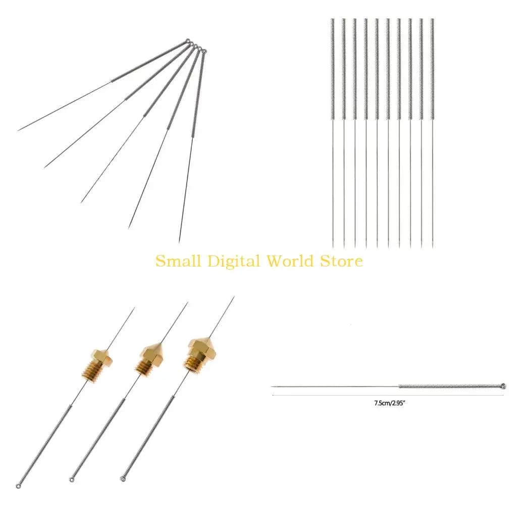 77UB 10 aghi per pulizia ugelli 0,2/0,25/0,3/0,35/0,4 mm resistenti e durevoli