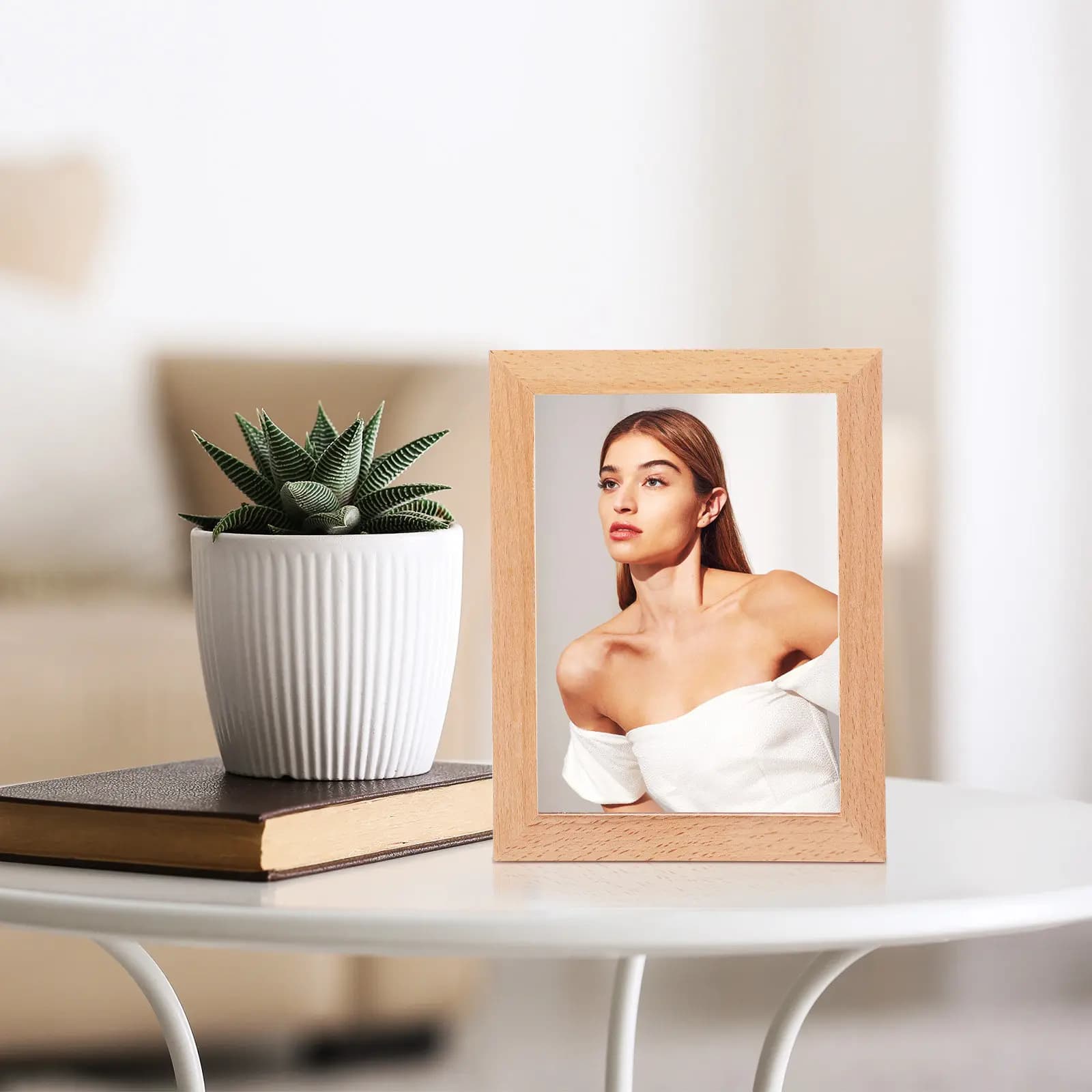 Led Photo Frame Lighted Wood, Night Light for Home, Office, Studio, Kitchen, Table, Shelves, Decoration for a Hot Atmosphere