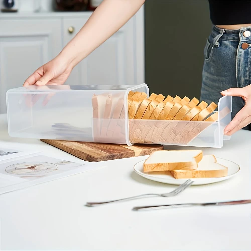 Bread Storage Box With Drawer Multi-purpose Food Storage Box With Lid Reusable Sandwich Bread Holder Home Pasta Storage Box