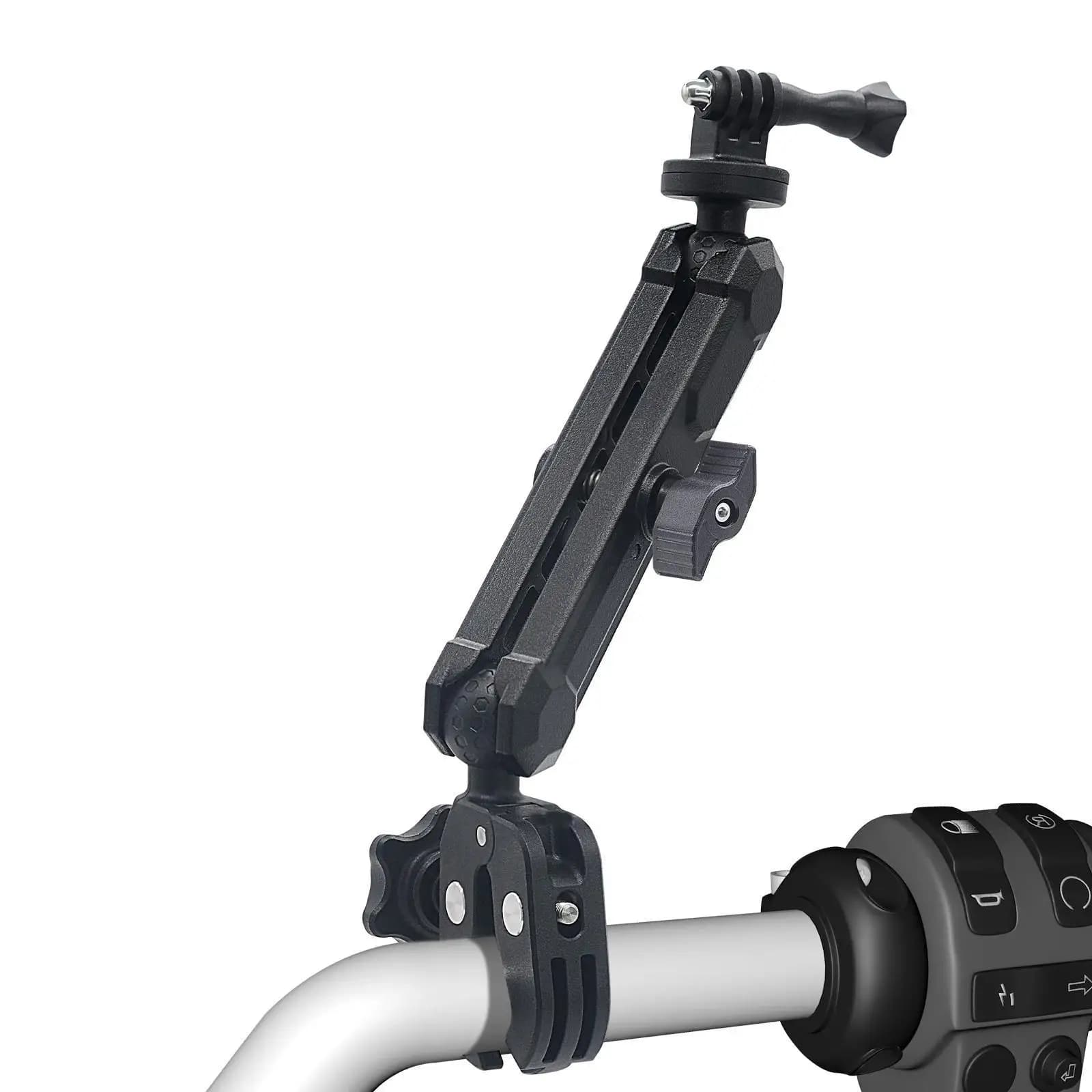 Support for action camera for motorcycles Adjustable rotating bracket clamp easy to install for driving recorders Panoramic cameras