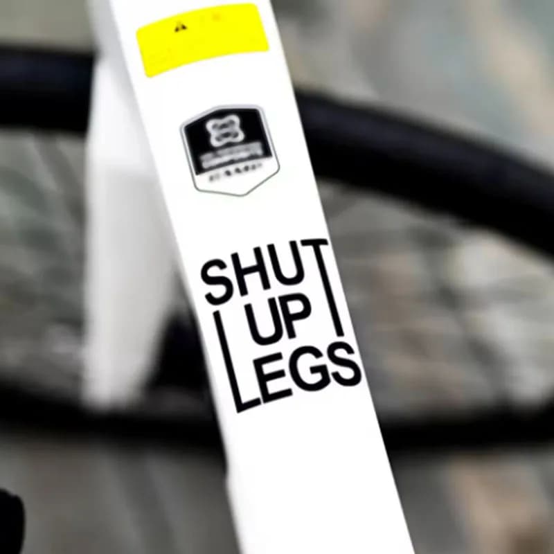 3 pieces waterproof adhesive for mountain bike SHUT UP LEGS text Pegatinas road bike helmet body frame saddle tube reflective decals