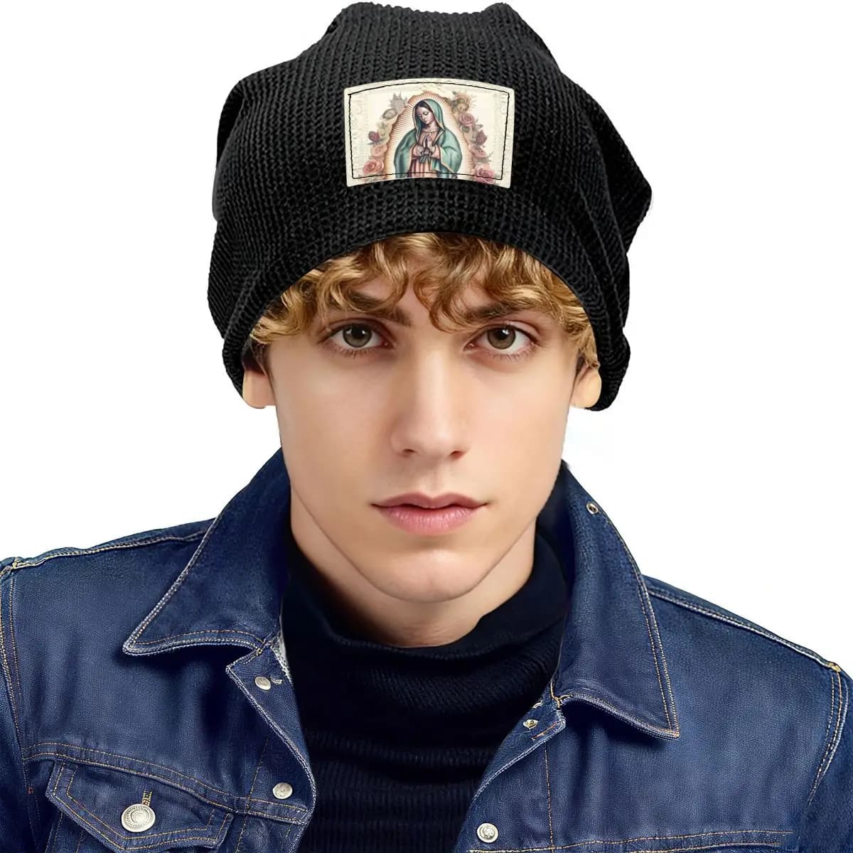 Virgin Mary Of Guadalupe Mexico Catholic Saint Warm Fleece-Lined Cap Hip Hop Bonnet Hat Autumn Winter Outdoor Beanies Hats