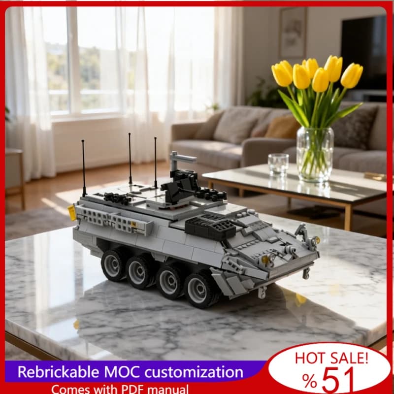 Set di Costruzioni MOC 1702 Pezzi, Veicolo di Supporto al Fuoco M1131, Modello Personalizzabile, Giocattolo Educativo Creativo per Bambini, Regalo di Natale