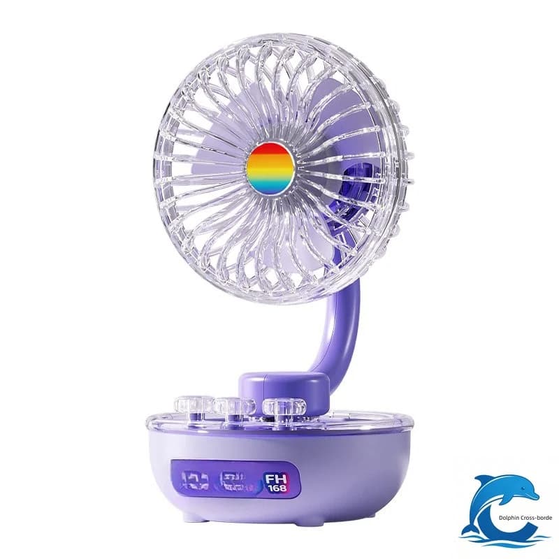 Adatto per ufficio domestico, piccolo ventilatore da scrivania trasparente, ricaricabile, portatile, per dormitorio.