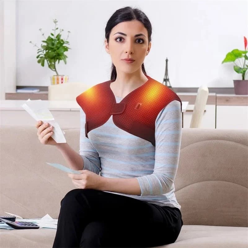 Electric Heating Shoulder Back Brace Winter Warm Vest Shoulder Back Hot Compress Muscle Relaxation Helpful for Sleep