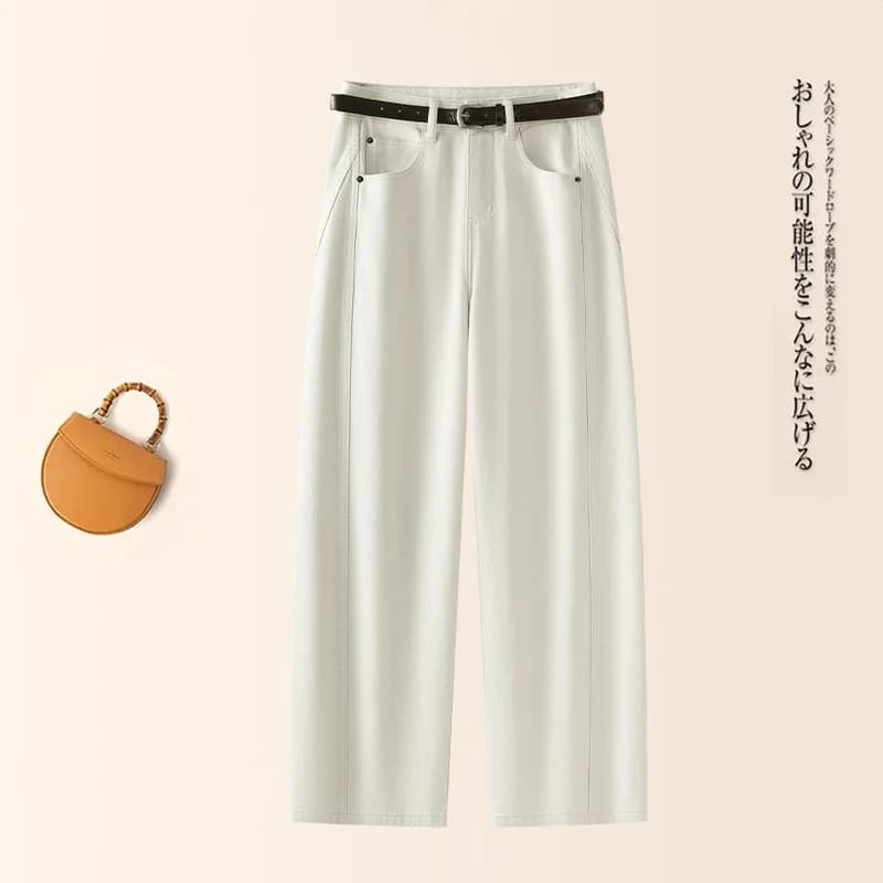 Women's wide leg scimitar jeans, wide pants and slimming straight spring and autumn versatile