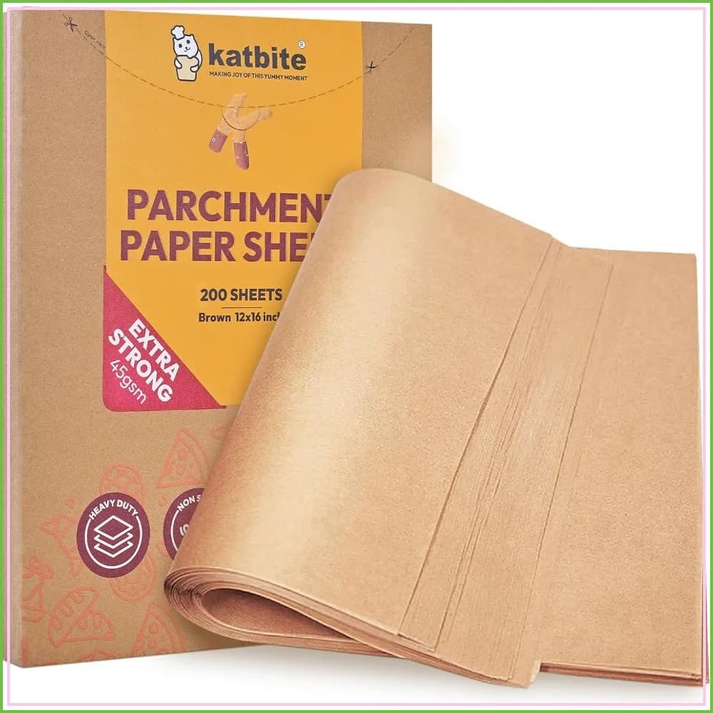 200Pcs 12x16 In Unbleached Parchment Paper for Baking, Precut Heavy Duty Sheets, Half Sheet Size for Cookies, Air Fryer, Oven