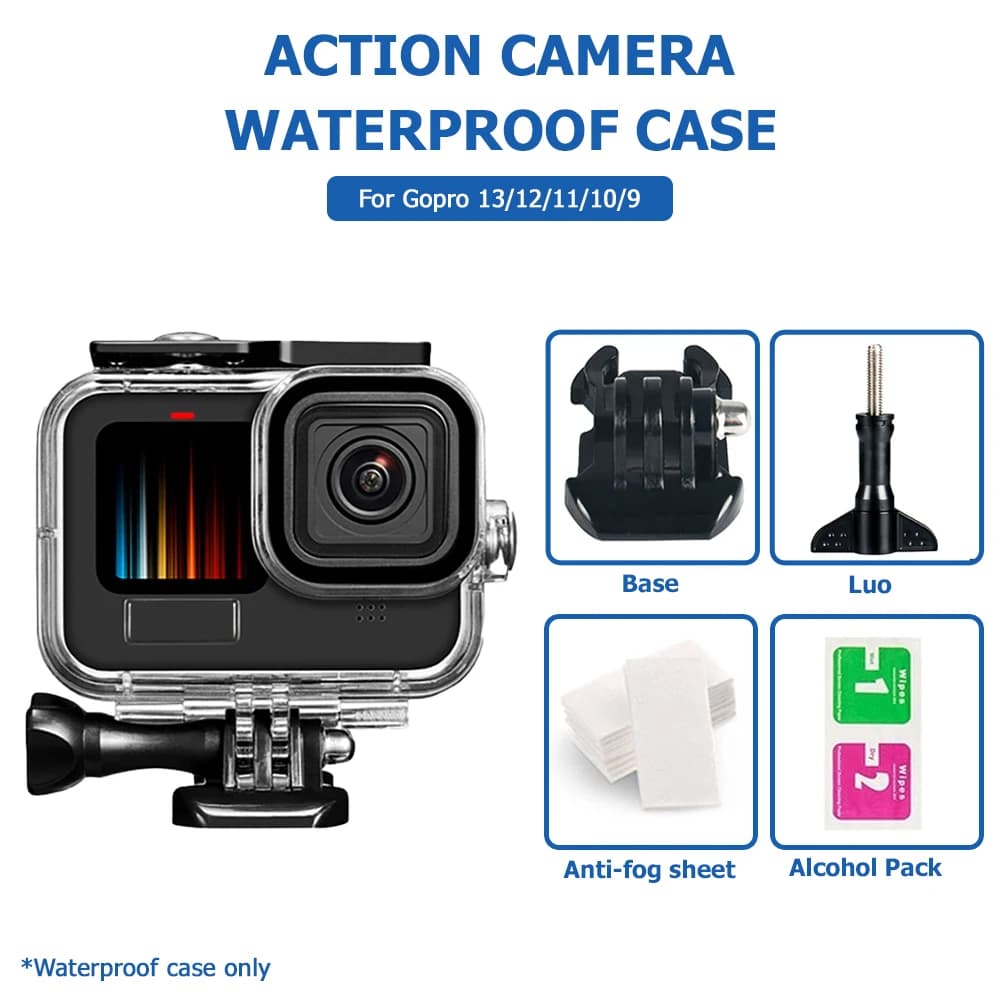 Underwater Waterproof Case Diving Housing for GoPro Hero 13 12 11 10 9 Action Camera Diving Snorkeling Photography