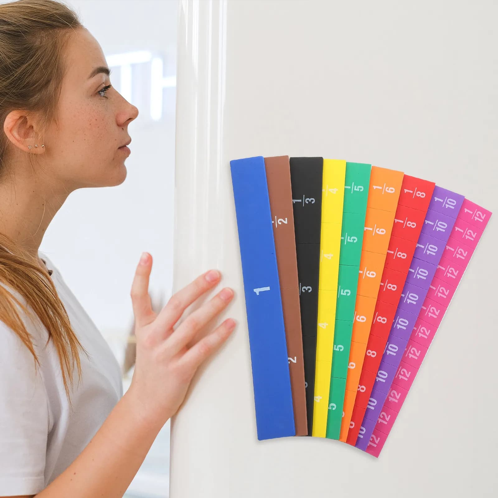 Set di Piastrelle Magnetiche Grandi per Frazioni, Strumenti Educativi per l'Analisi delle Relazioni tra Frazioni, Ausilio Didattico per l'Apprendimento in Classe