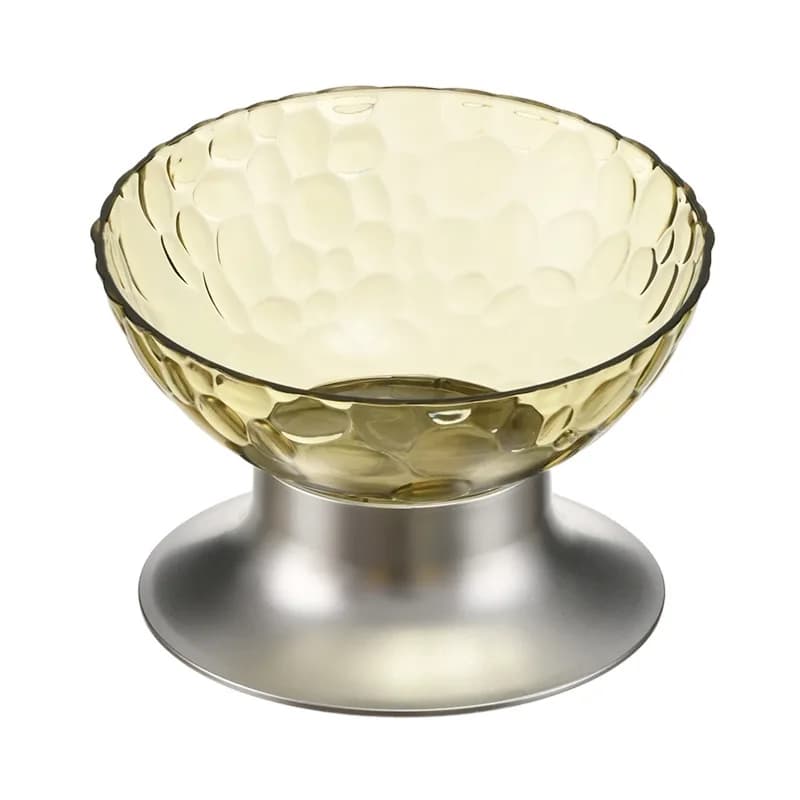 Elevated Cat Dog Bowl Tilted Neck Protection Pet Feeding Bowl Stainless Steel Food Water Bowl Anti-Slip Pet Dish for Kitten