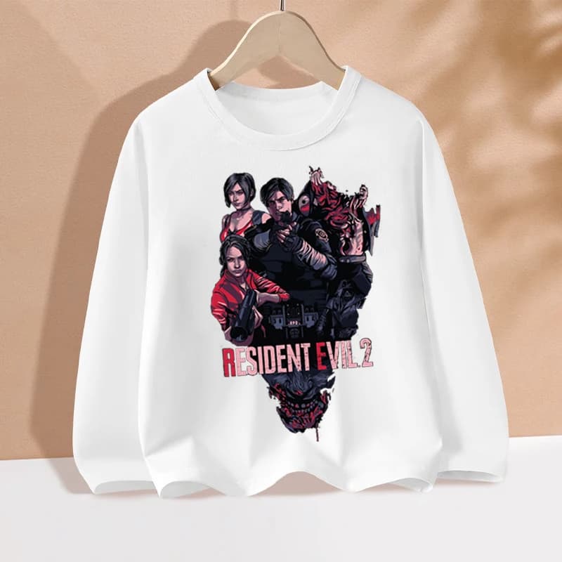 Felpa Resident Evil per Ragazzi, Nuova Collezione Anime Kennedy Ada Wong, Felpe con Cappuccio per Bambini, Primavera Autunno, Pullover a Maniche Lunghe, Abbigliamento per Bambini, Regalo