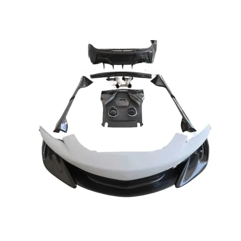 540C 570S Upgrade to 600 Conversion Half Carbon Fiber Body Kit Front Bumper Side Skirts Rear Diffuser Spoiler for