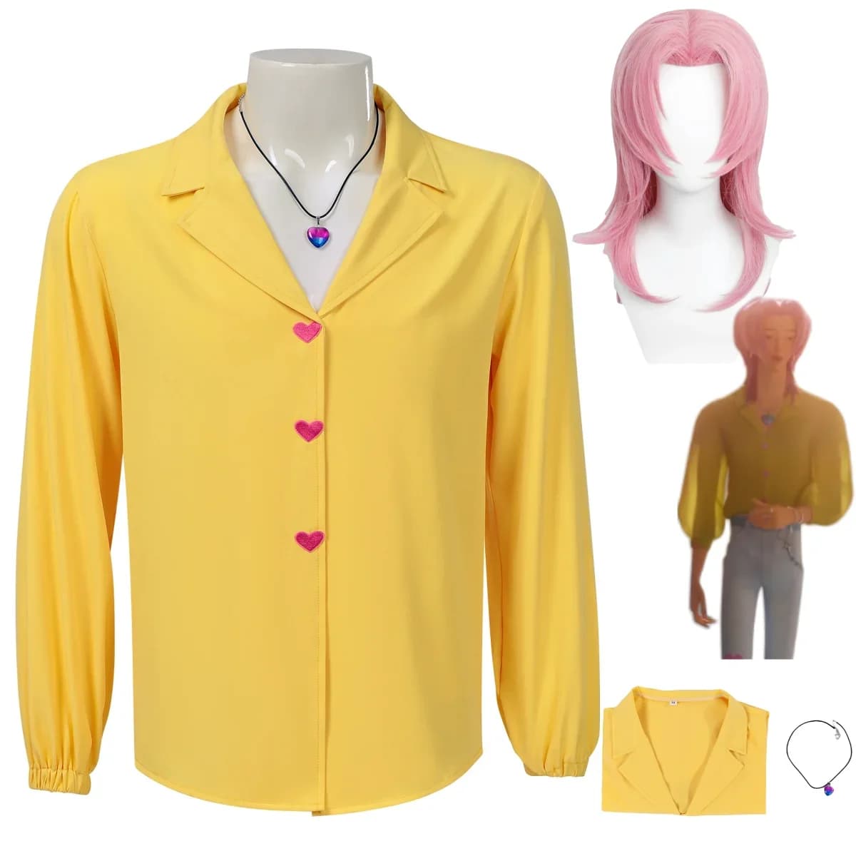 Movies Souls Saja Boys Soda Pop Group Romance Costume cosplay Shirt Yellow upper Wig Man Woman Dress Halloween
