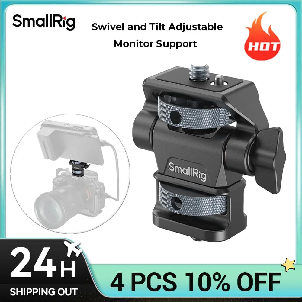 Supporto per monitor regolabile girevole e inclinabile SmallRig con viti da 1/4"-20 Supporto per monitor con regolazione continua della stabilità definitiva
