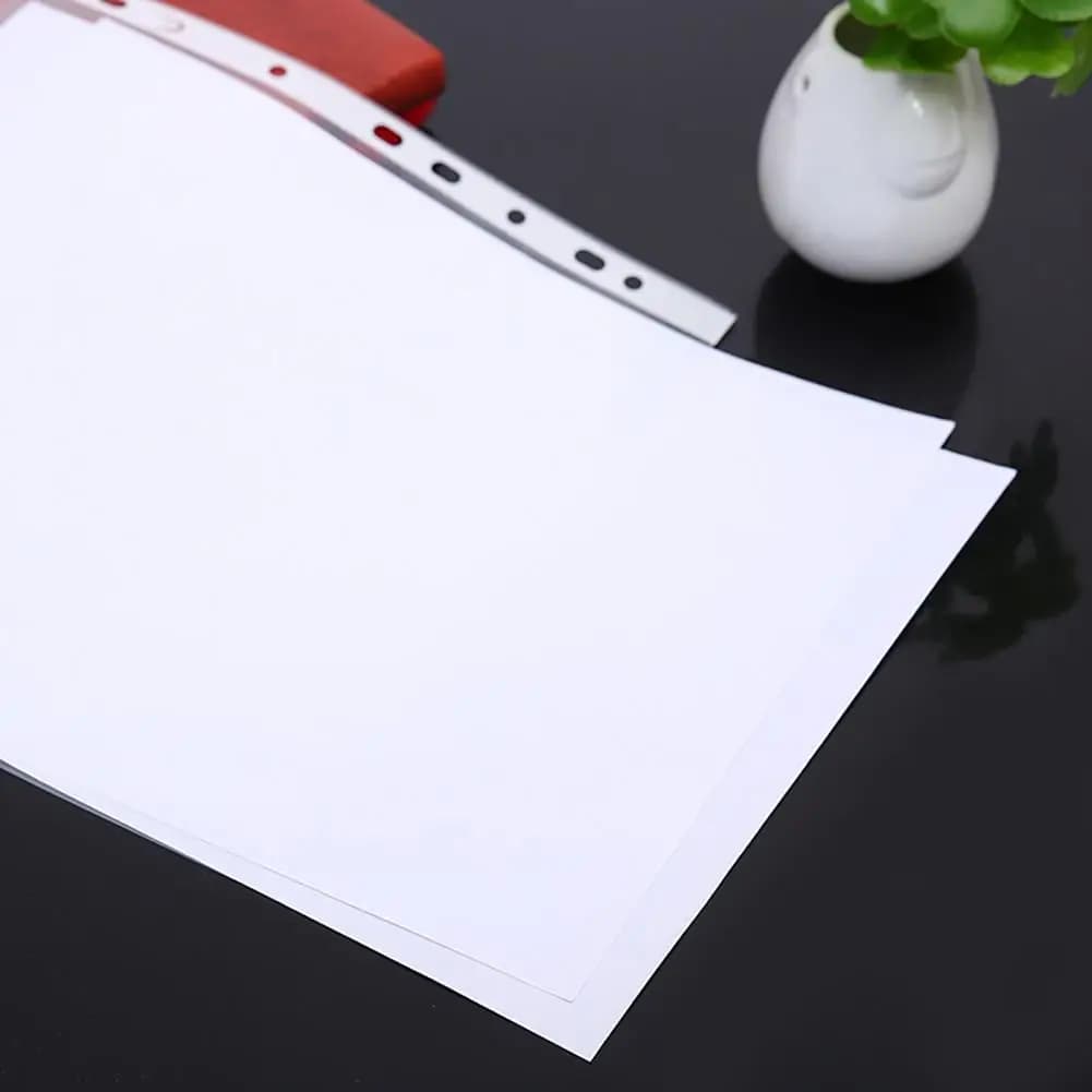 Tear-resistant File Folder 100 Pcs A4 Document Folders Transparent Waterproof File Organizers Plastic Paper Holders for Office