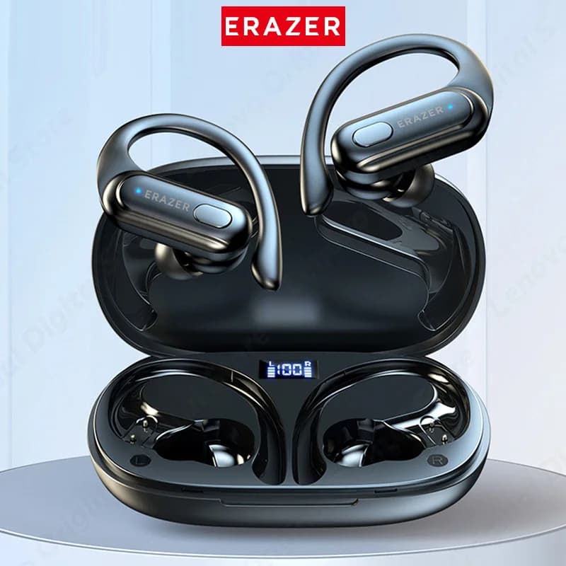 Auricolari Bluetooth 5.3 XT60 Cuffie True Wireless Controllo pulsanti Riduzione del rumore Ganci per le orecchie Impermeabile con microfono Auricolare