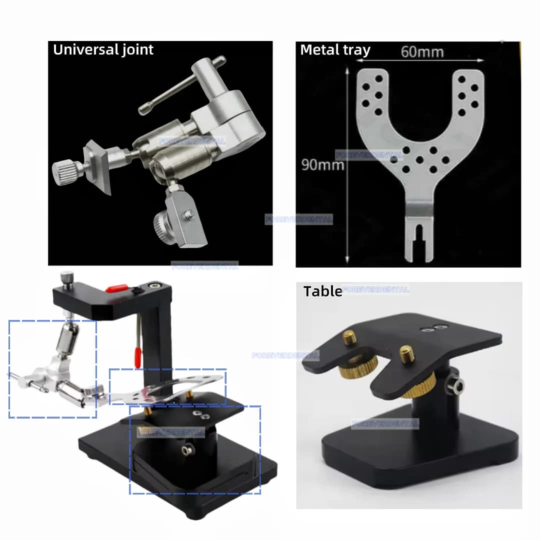 Dentale Facebow Comune Trasferimento universale Dati Arco Artex UTS Articolatore 3D Vassoio forcella in metallo Tavolo di trasferimento