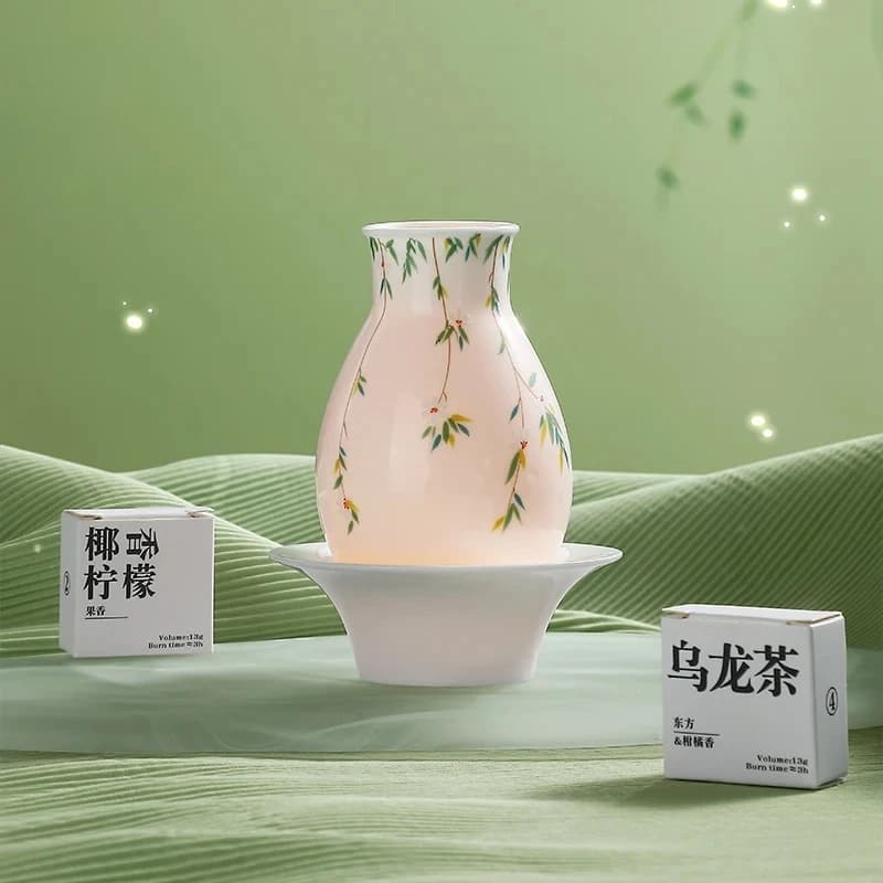 Portacandele in ceramica con copertura antivento, set regalo candela profumata, decorazioni per la casa profumate, regalo di compleanno per donne/uomini