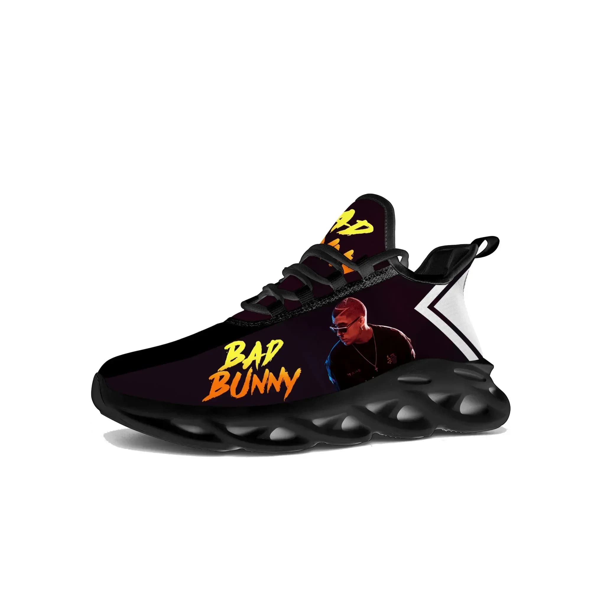 Bad Bunny Flats Sneakers Mens Womens Hot Hip Hop Rapper Sports Running Shoe Sneaker Lace Up Mesh Footwear Tailor-made Shoe Black