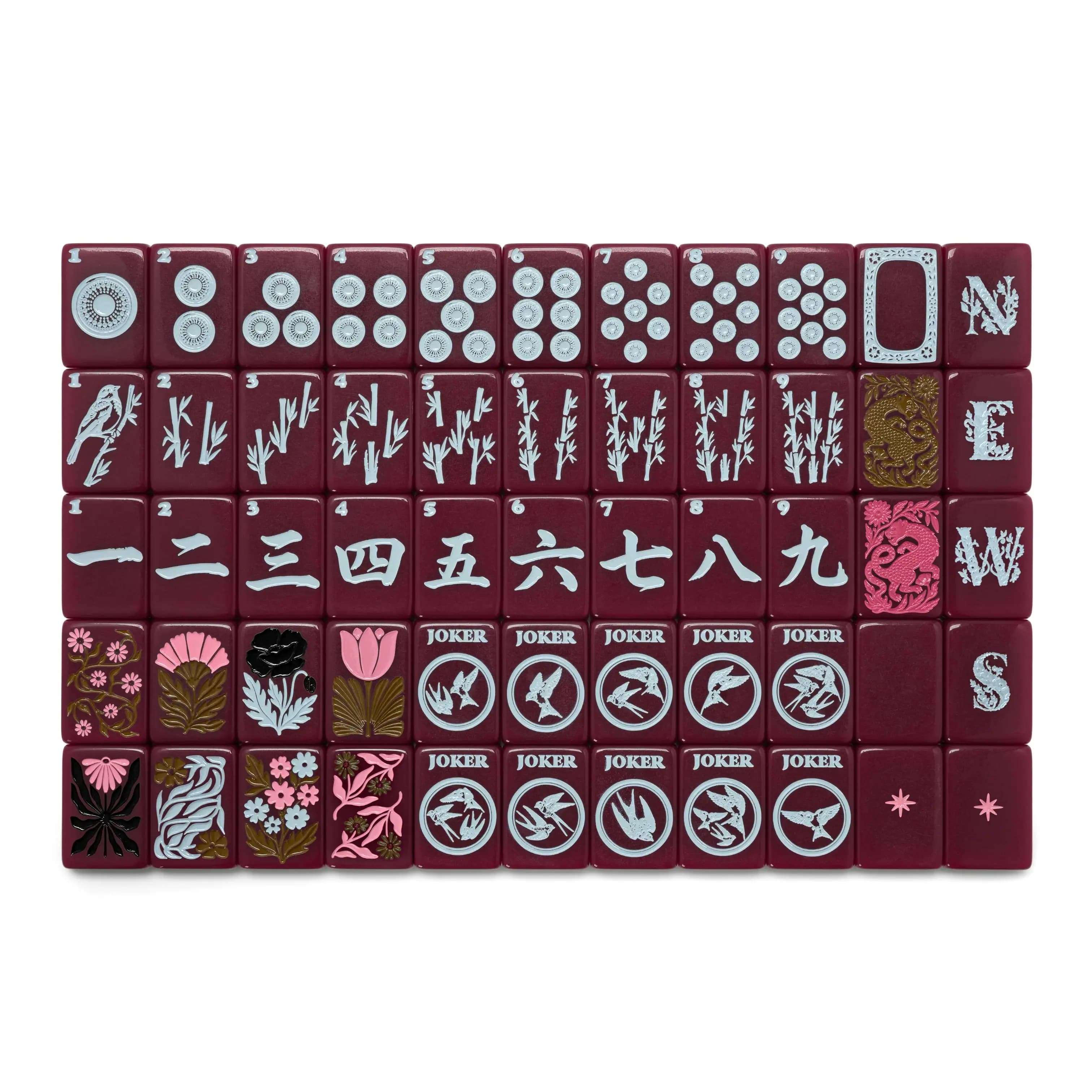 Oxblood mahjong tiles Set No. 88 acrylic luxury 160 Mahjong Tiles American with mahjong mat