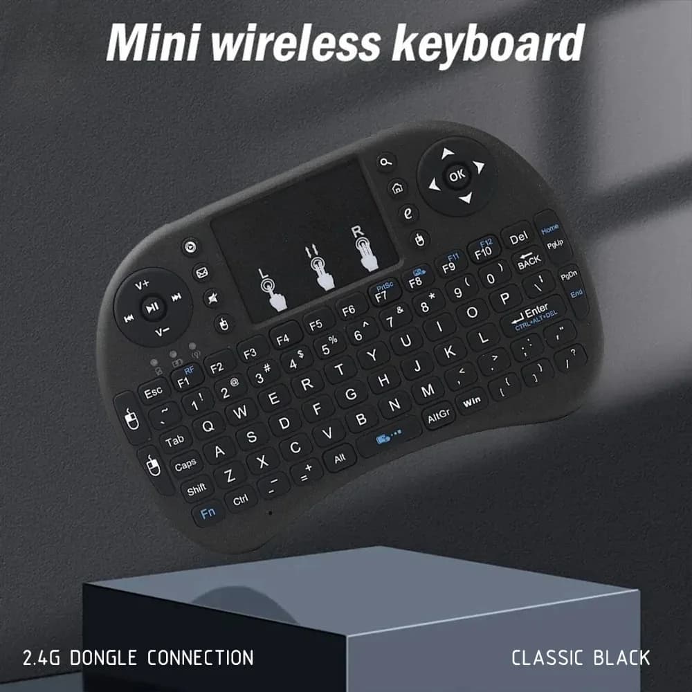 2.4G Mini Wireless Keyboard for Laptop/PC/Windows/Mac/TV/XBO/PS3/ Raspberry Pi Portable Keyboard with Touchpad Light Keyboard
