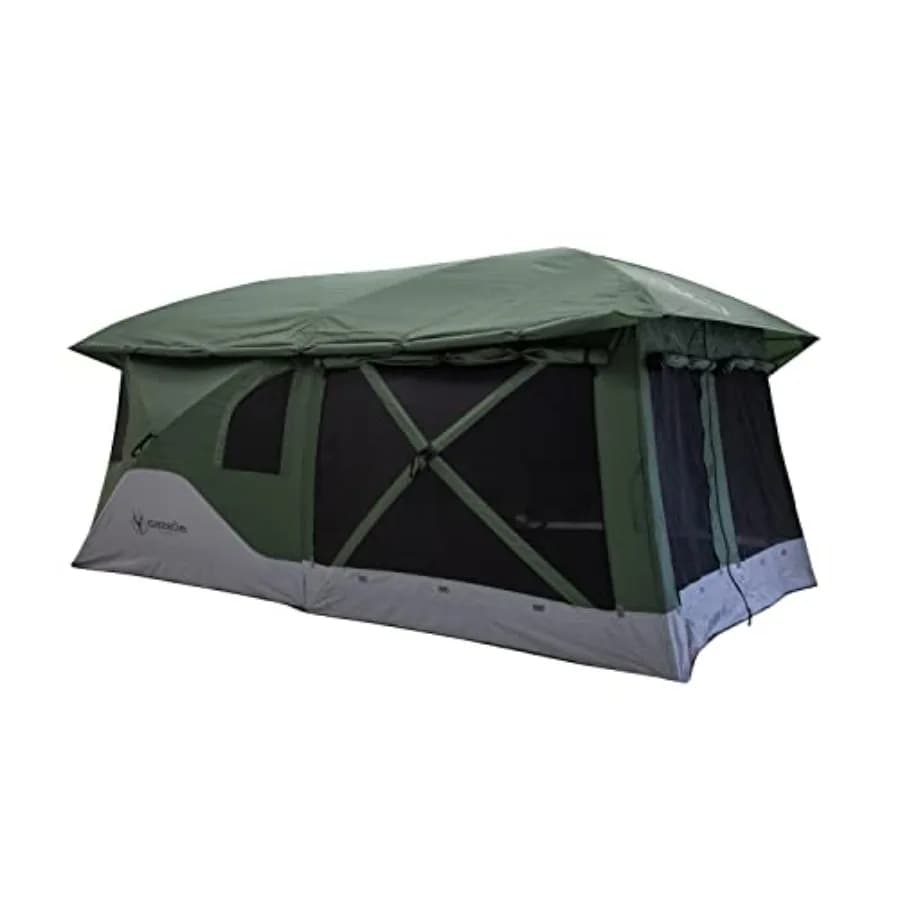 Tenda da Campeggio Portatile Pop-Up Gazelle T3 Tandem GT350GR, Montaggio Istantaneo in 90 Secondi, Verde Alpino, per Famiglie da 6 Persone