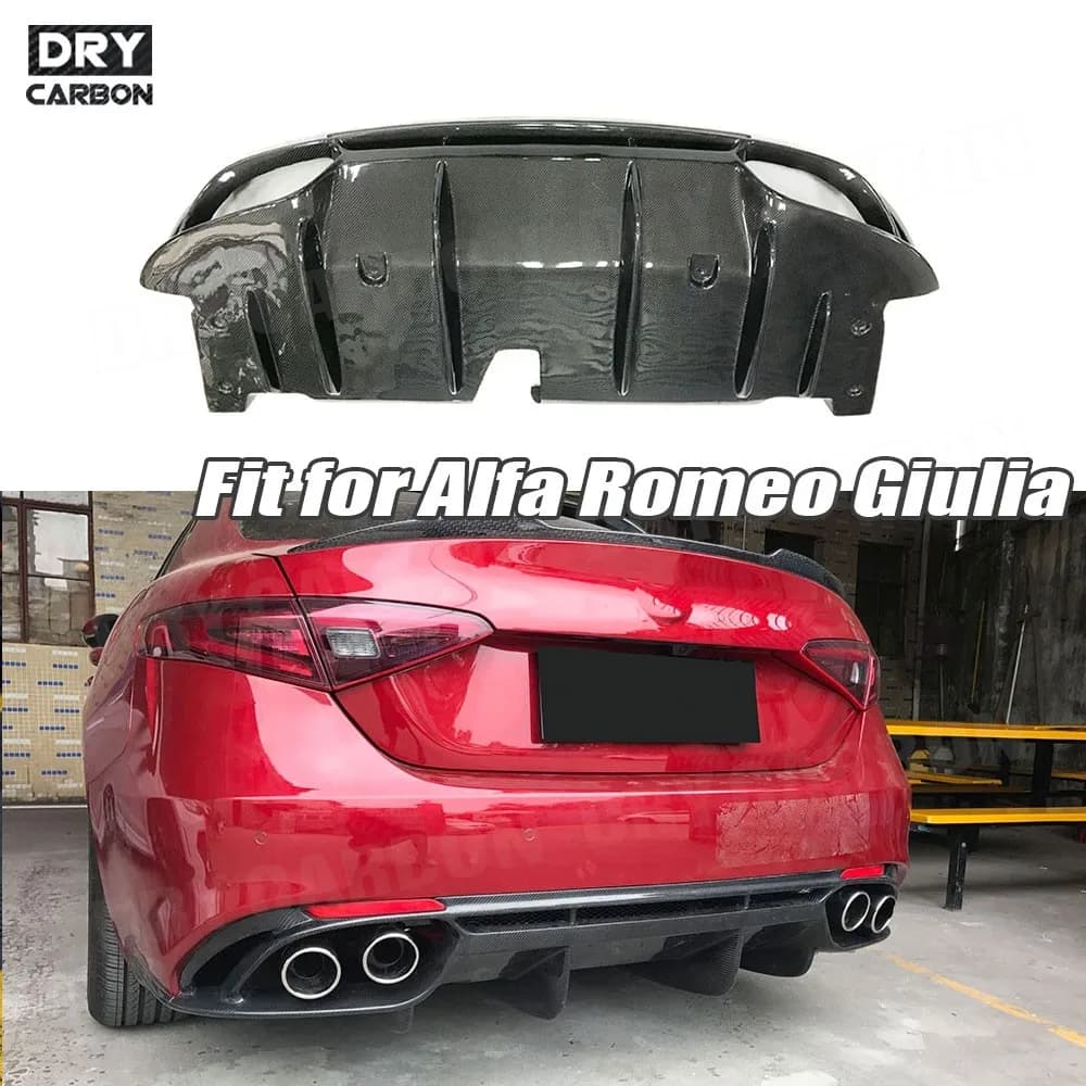 for Alfa Romeo Giulia Forged Carbon Fiber Rear Bumper Diffuser Lip Spoiler Car Decoration Accessories 2017-2020 Tuning