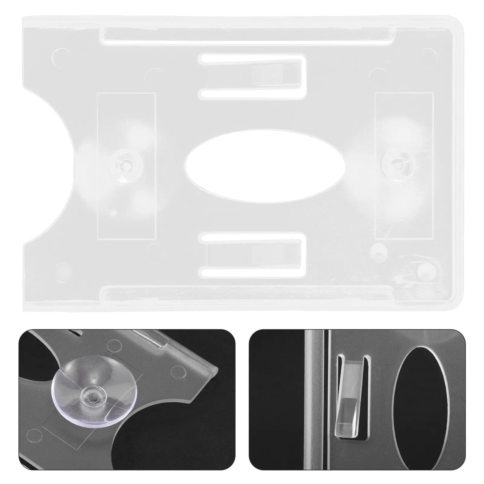 4 Pezzi Porta Tessere a Ventosa in Plastica Trasparente, Organizzatore per Permesso di Parcheggio su Parabrezza Auto, Accessori Interni Auto