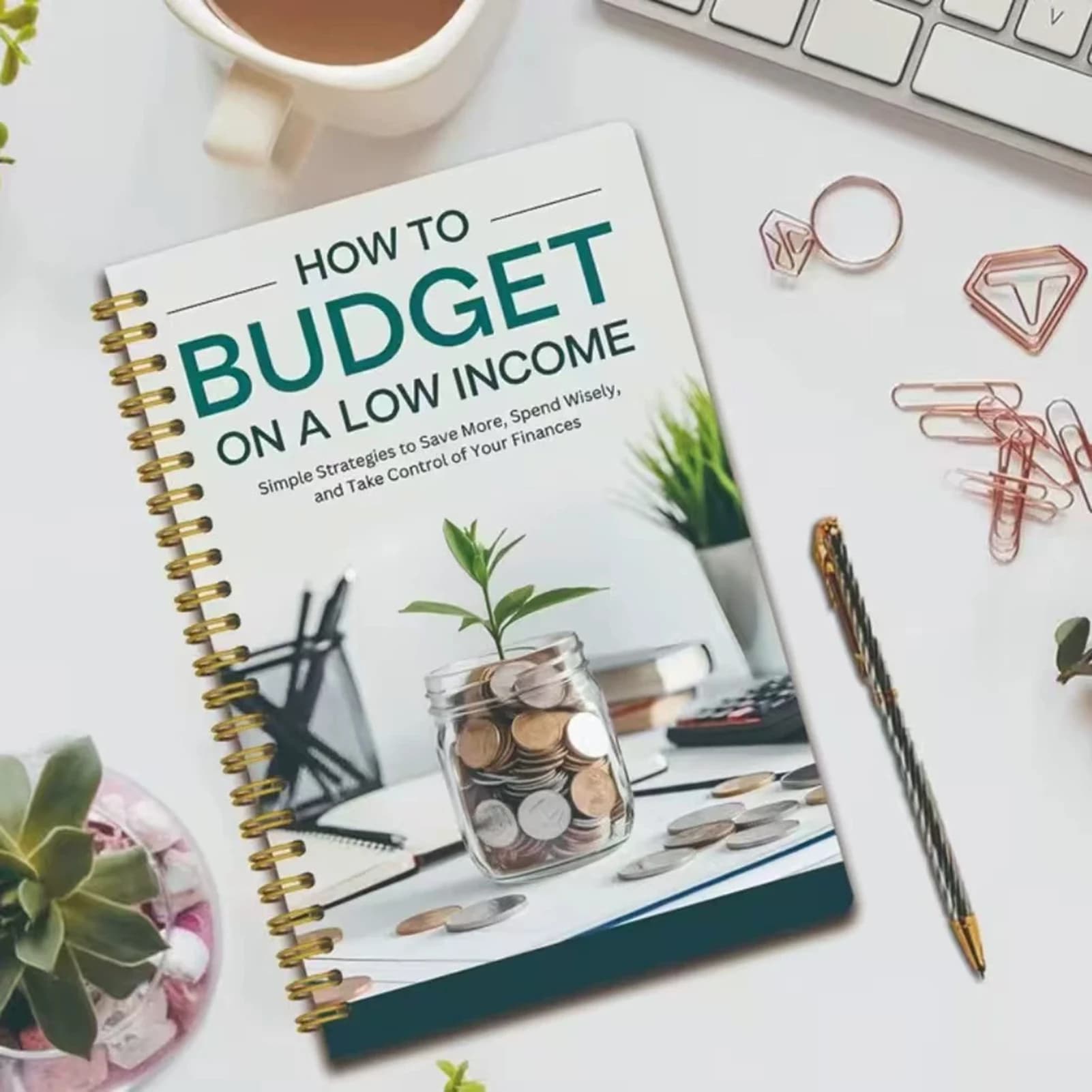 Hardcover-Budget-Planner Notebook 12 Months Financial Calendar With Expense Tracking Income Bills Savings Pages For Office