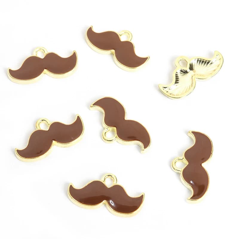 7PiecesdiyAlloy oil-drip jewelry accessories New cartoon mustache pendant, earrings, bracelet, small pendant, party decoration p